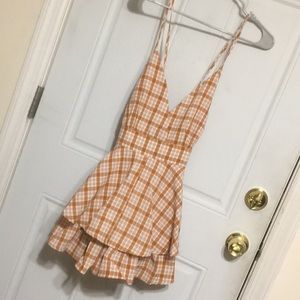 Plaid 1950s style romper
